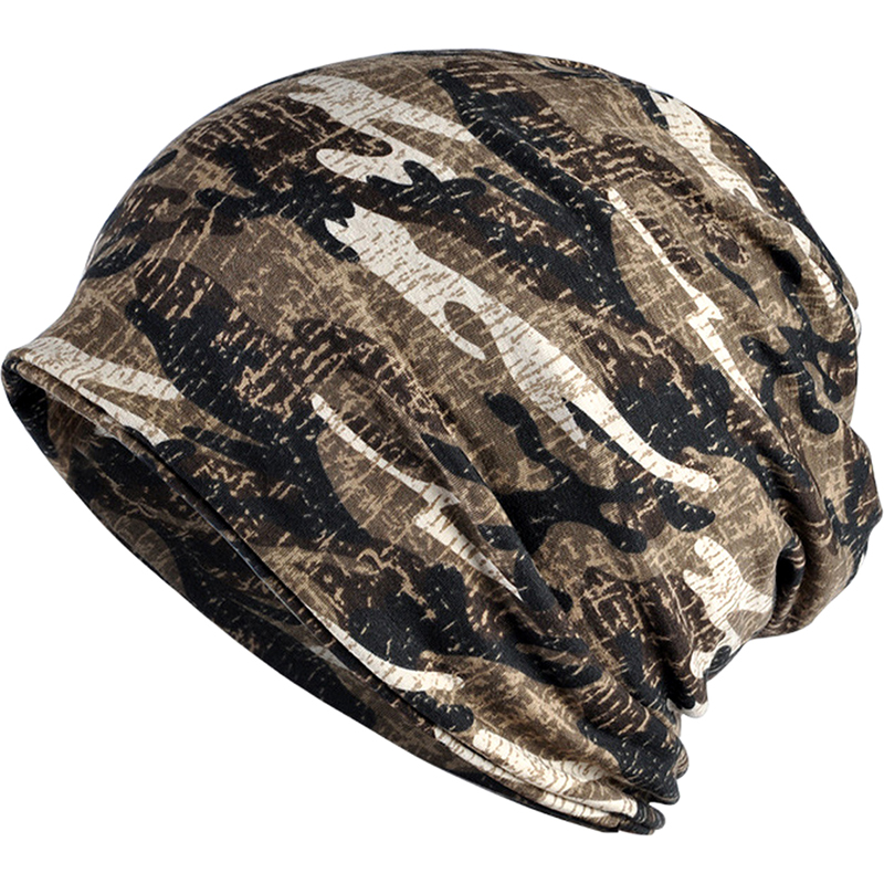 Cotton Material Fashion Camo Print Slouchy Beanie